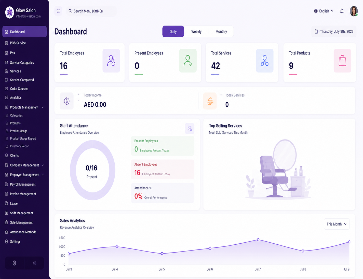 Salon Dashboard